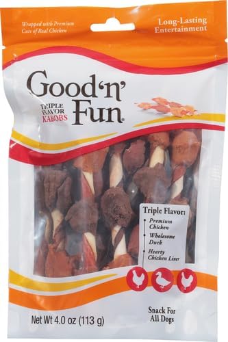 Good 'n' Fun Kabobs Long-Lasting Dog Treat Made With Real Protein, 48 oz