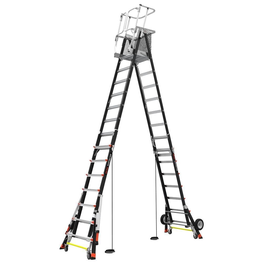 CAGE-Adjustable CAGE, 5'-9' Model - ANSI Type IAA - 375 lb Rated, Fiberglass Adjustable Enclosed Elevated Platform with All-Terrain Wheels and Wheel Lift