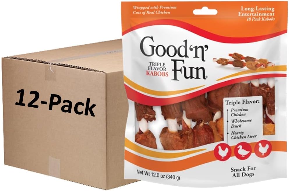Good 'n' Fun Kabobs Long-Lasting Dog Treat Made With Real Protein, 48 oz
