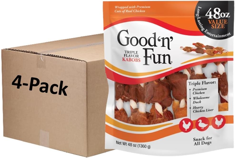 Good 'n' Fun Kabobs Long-Lasting Dog Treat Made With Real Protein, 48 oz