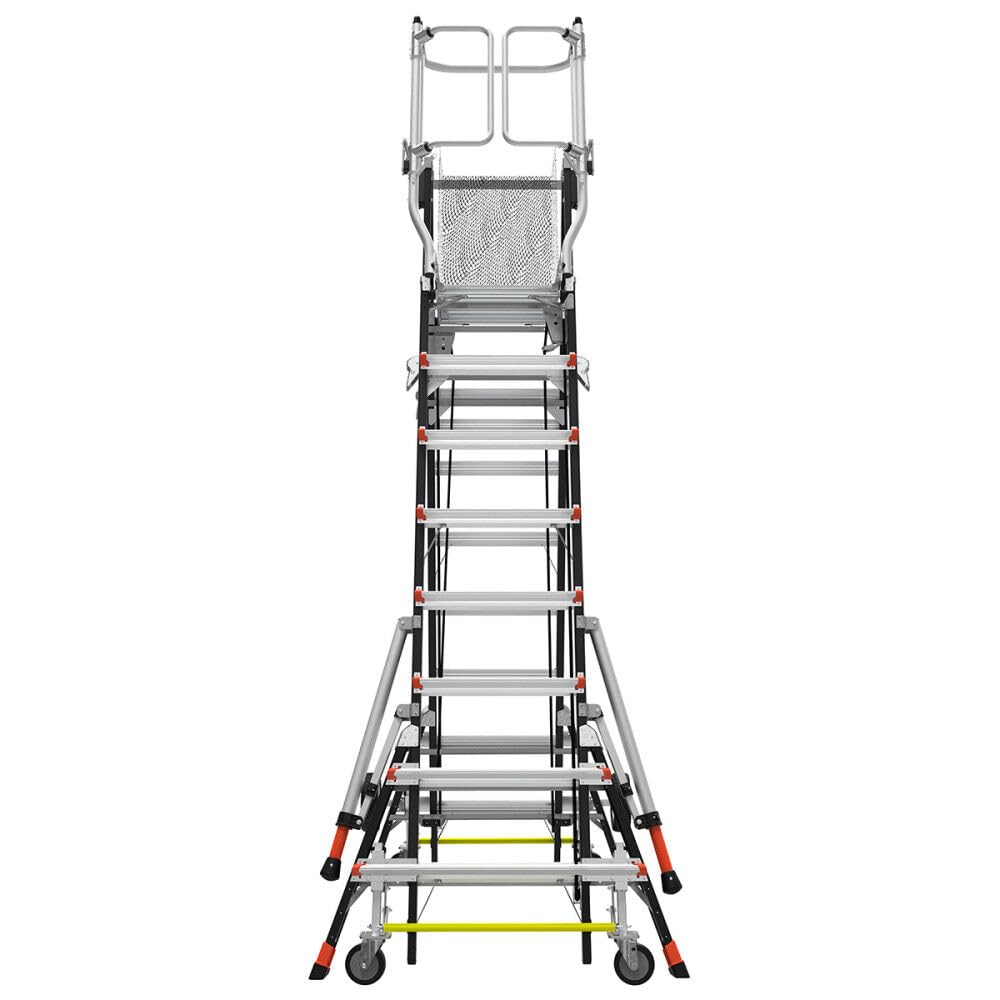 CAGE-Adjustable CAGE, 5'-9' Model - ANSI Type IAA - 375 lb Rated, Fiberglass Adjustable Enclosed Elevated Platform with All-Terrain Wheels and Wheel Lift