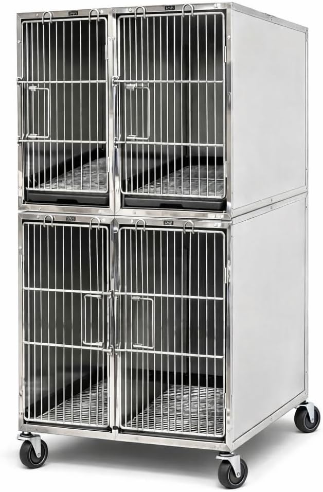 Stainless Steel Modular Cage Bank Kit Family (Stainless Steel 3 or 4 Unit Cage Bank Kit)