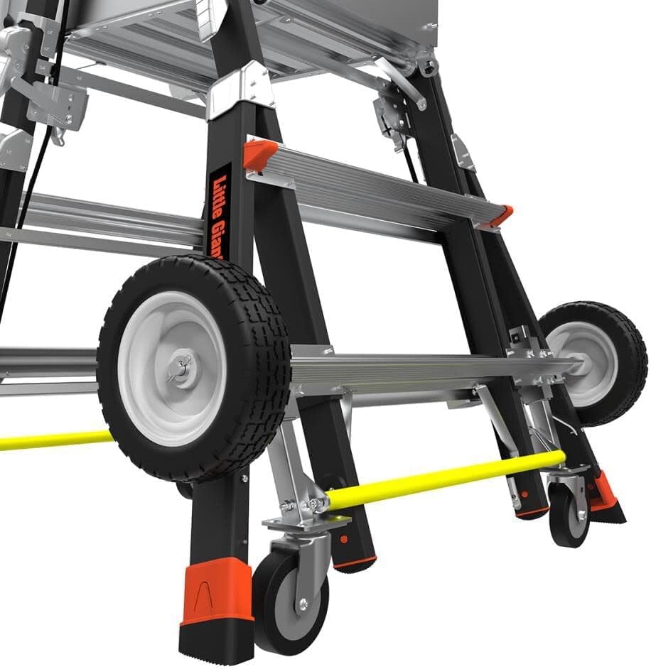 CAGE-Adjustable CAGE, 5'-9' Model - ANSI Type IAA - 375 lb Rated, Fiberglass Adjustable Enclosed Elevated Platform with All-Terrain Wheels and Wheel Lift