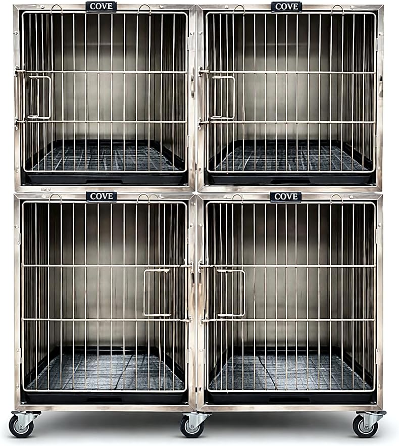 Stainless Steel Modular Cage Bank Kit Family (Stainless Steel 3 or 4 Unit Cage Bank Kit)