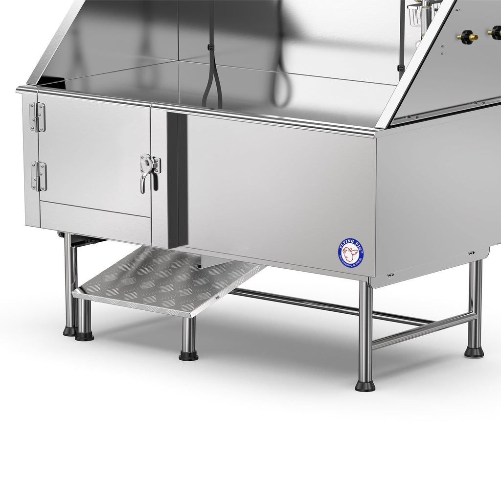 Flying Pig Grooming 62" Stainless Steel Pet Dog Bath Tub with Faucet (Right door/Left Drain), 62 x 27 x 58"