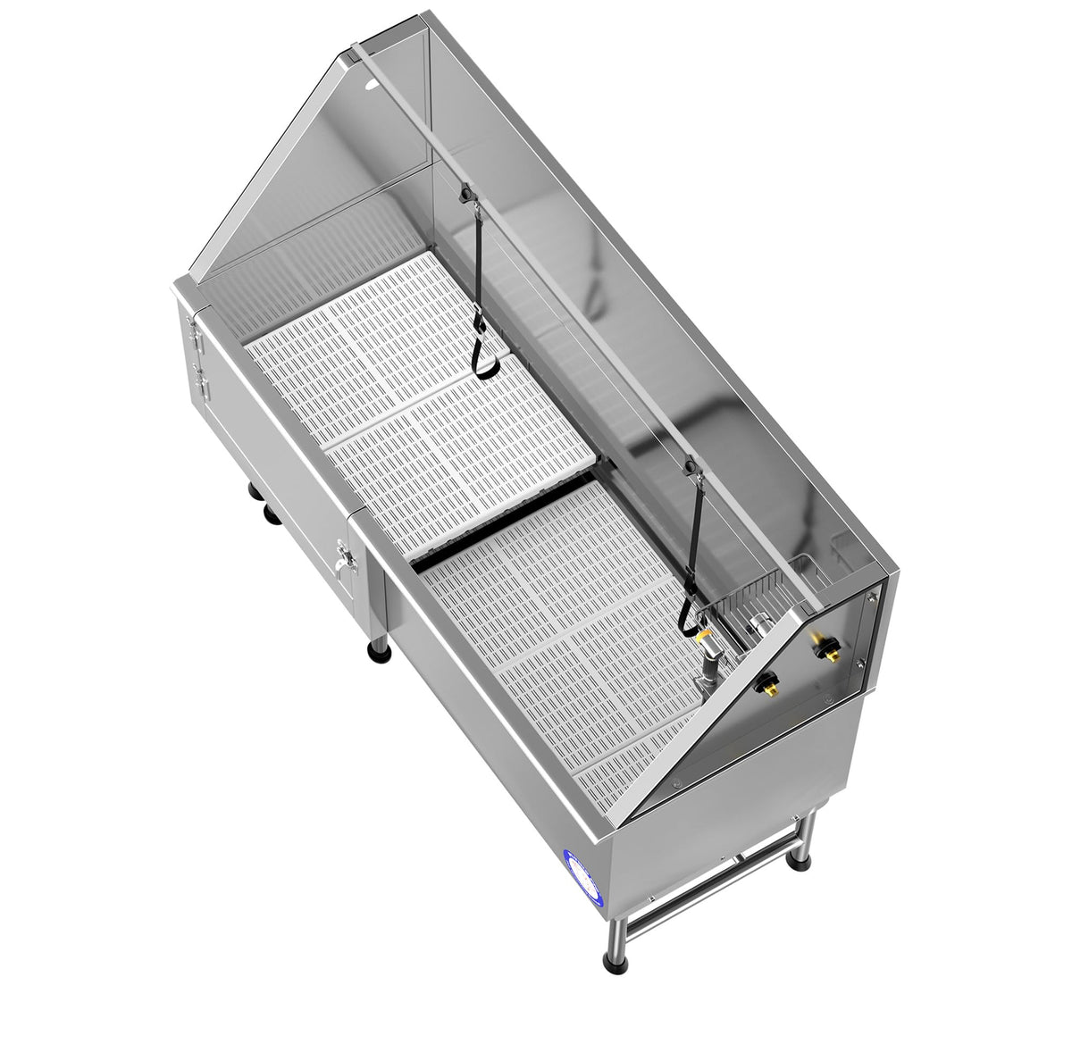Flying Pig Grooming 62" Stainless Steel Pet Dog Bath Tub with Faucet (Right door/Left Drain), 62 x 27 x 58"