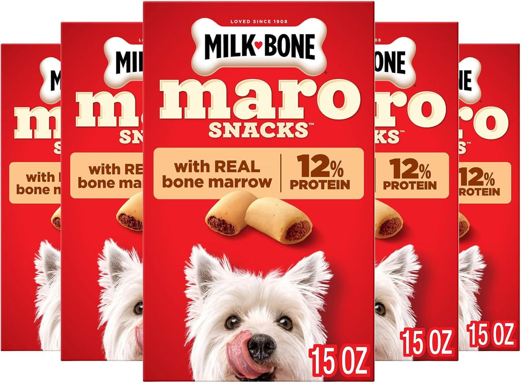Milk-Bone MaroSnacks Small Dog Treats with Real Bone Marrow, 6 Boxes