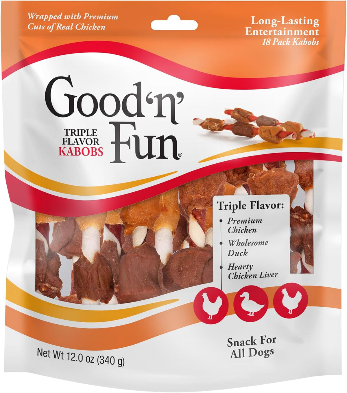 Good 'n' Fun Kabobs Long-Lasting Dog Treat Made With Real Protein, 48 oz
