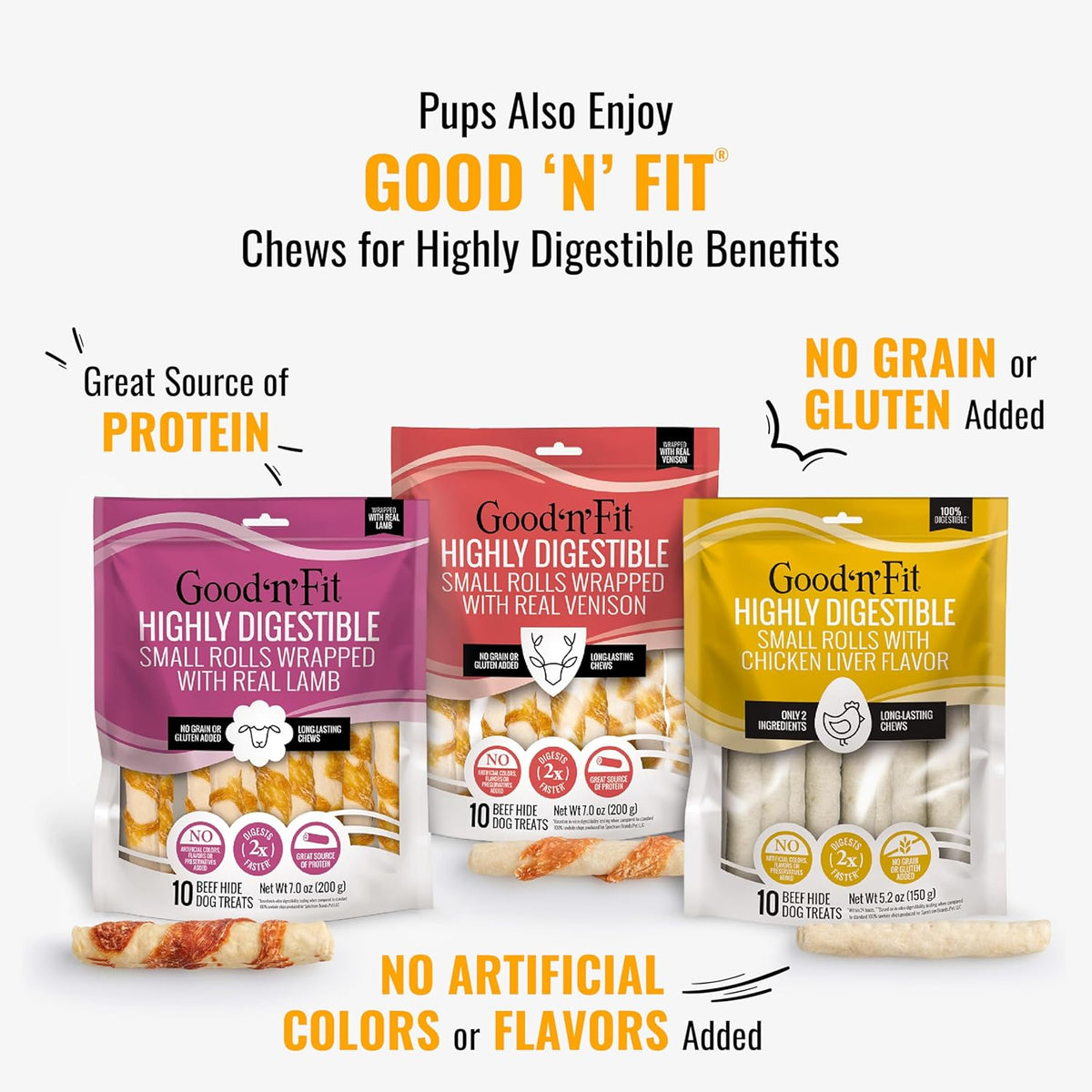 Good 'n' Fun Kabobs Long-Lasting Dog Treat Made With Real Protein, 48 oz