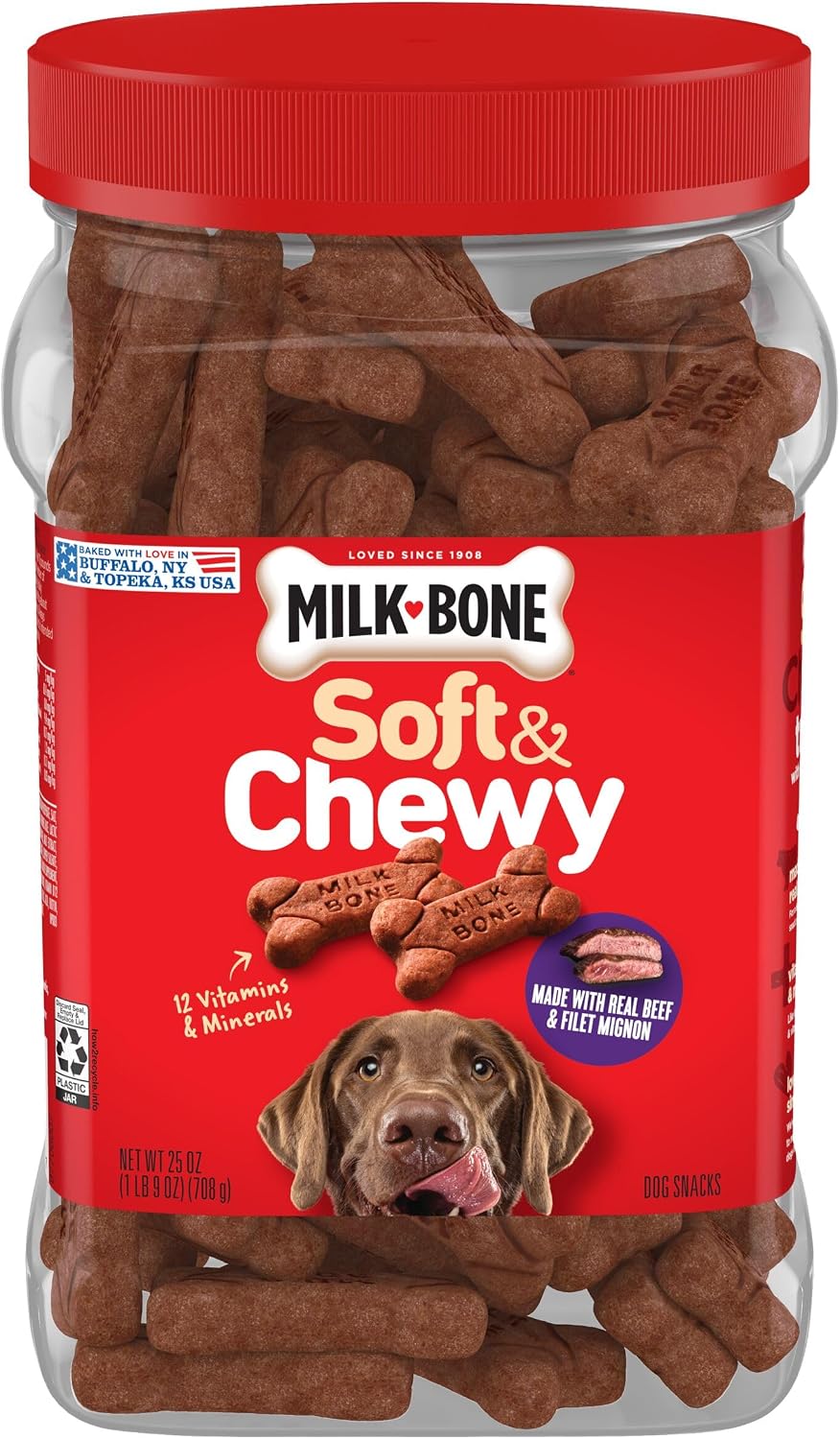 Milk-Bone Soft & Chewy Mini's Dog Training Treats, 18 oz Canister