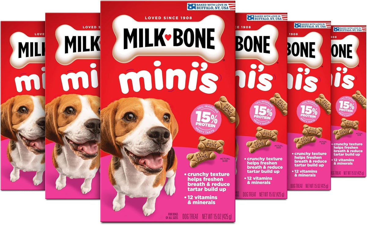 Milk-Bone Mini’s Original Biscuits, Mini Dog Treats, 6 Boxes