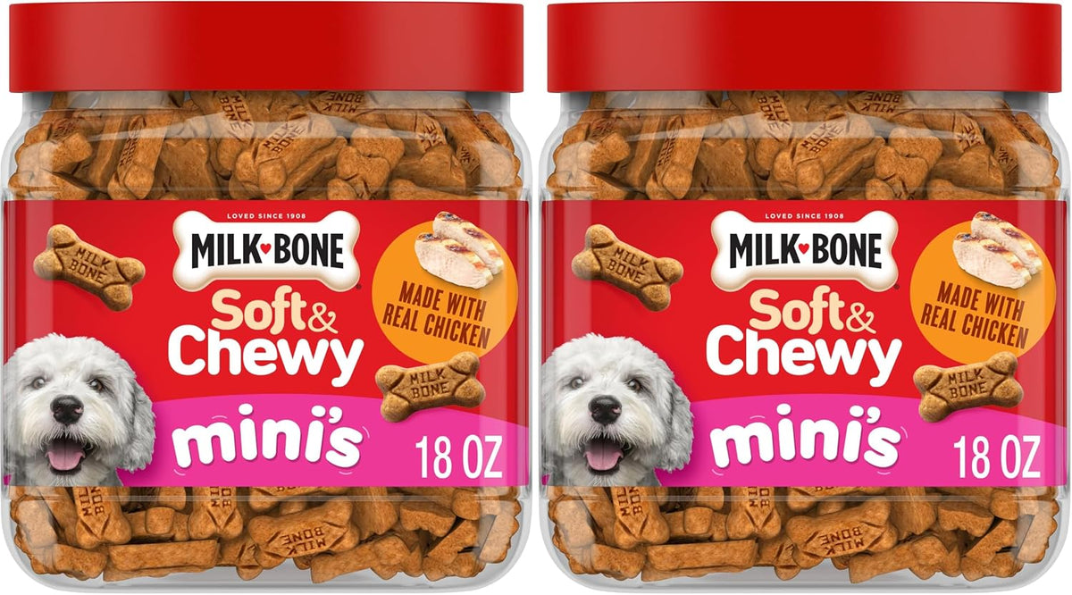 Milk-Bone Soft & Chewy Mini's Dog Training Treats, 18 oz Canister