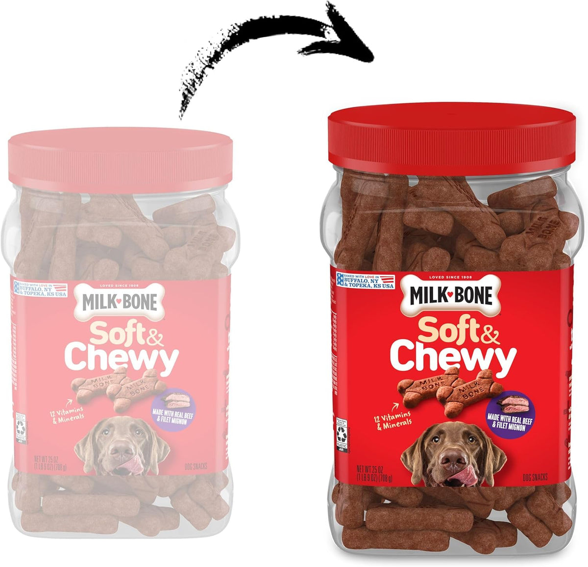 Milk-Bone Soft & Chewy Mini's Dog Training Treats, 18 oz Canister