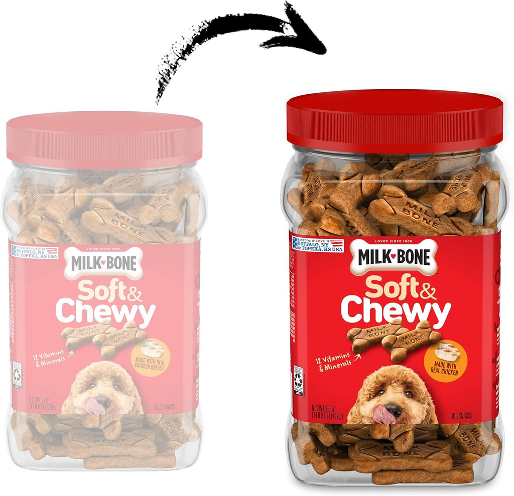 Milk-Bone Soft & Chewy Mini's Dog Training Treats, 18 oz Canister