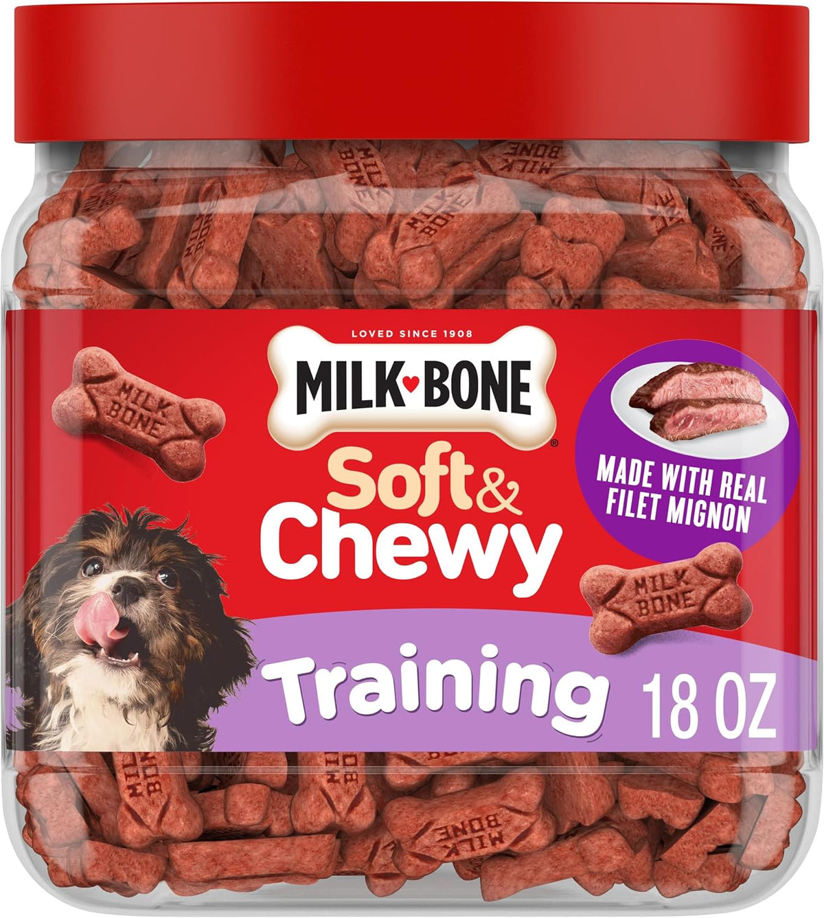 Milk-Bone Soft & Chewy Mini's Dog Training Treats, 18 oz Canister