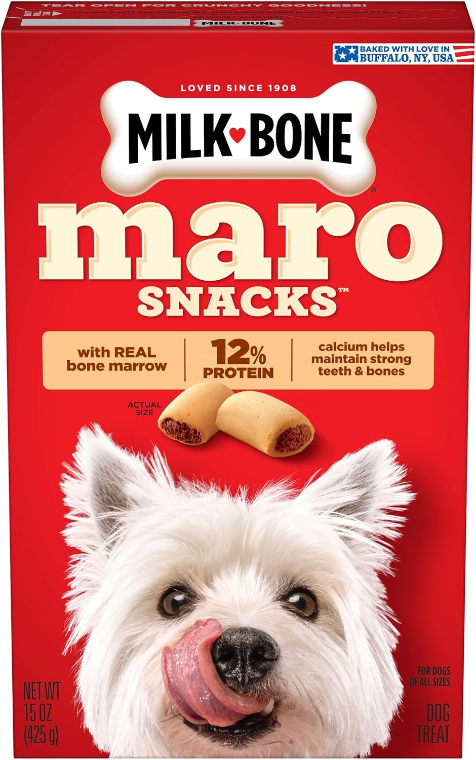 Milk-Bone MaroSnacks Small Dog Treats with Real Bone Marrow, 6 Boxes