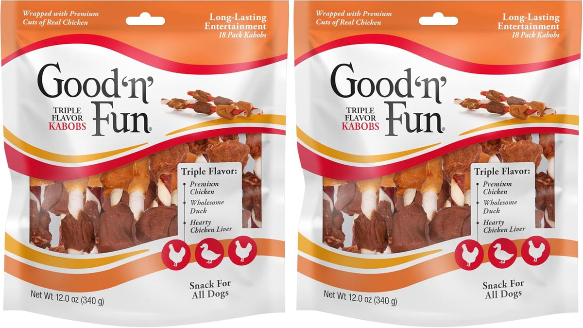 Good 'n' Fun Kabobs Long-Lasting Dog Treat Made With Real Protein, 48 oz