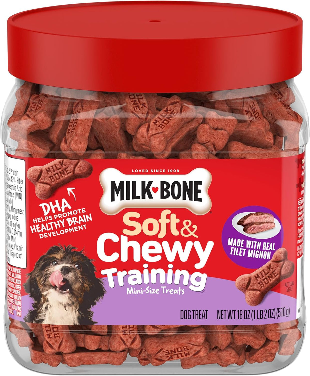 Milk-Bone Soft & Chewy Mini's Dog Training Treats, 18 oz Canister