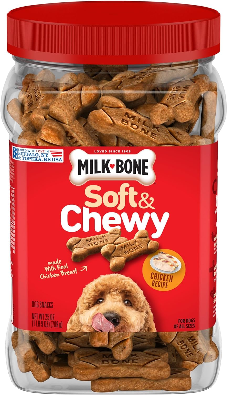 Milk-Bone Soft & Chewy Mini's Dog Training Treats, 18 oz Canister