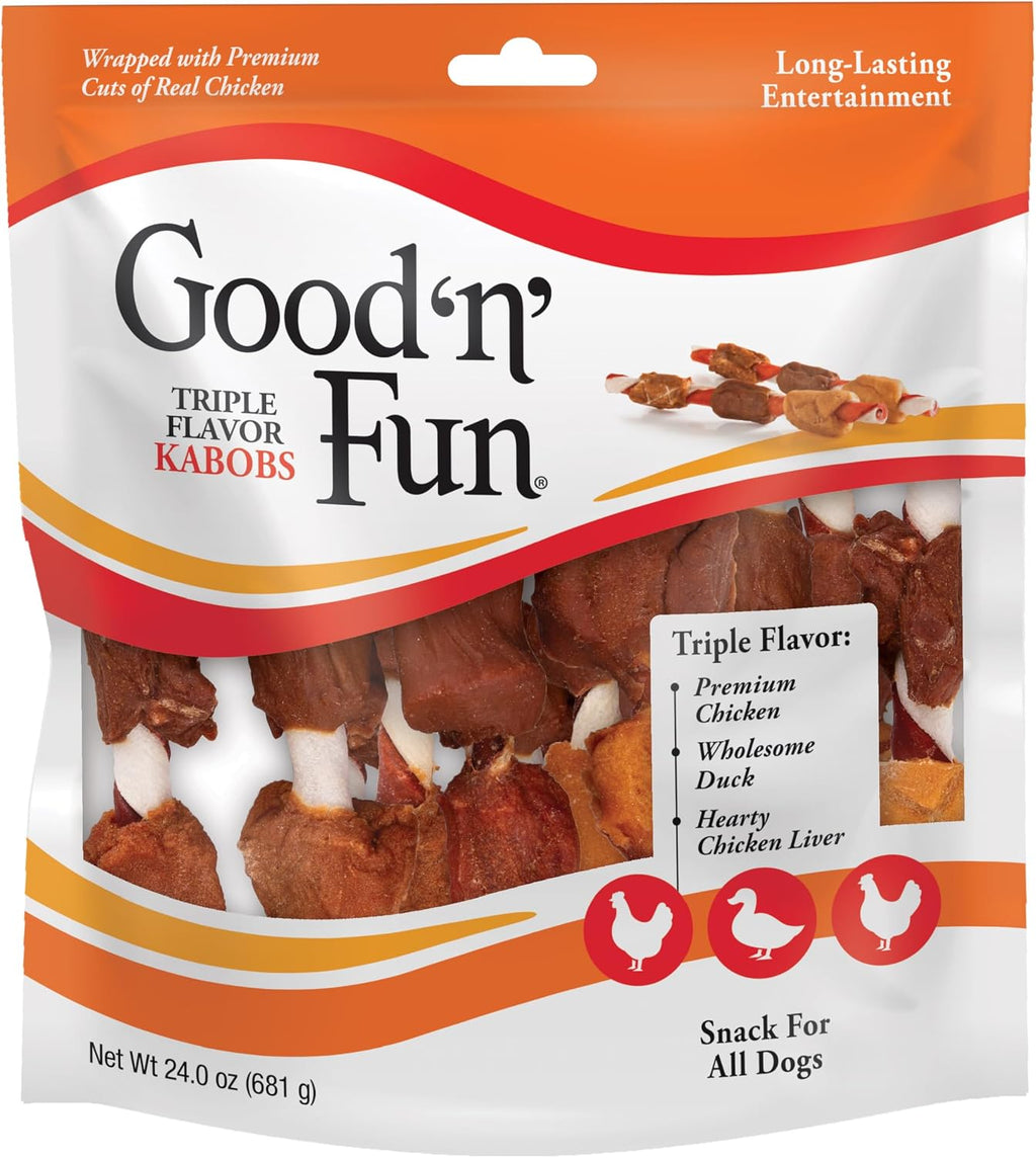 Good 'n' Fun Kabobs Long-Lasting Dog Treat Made With Real Protein, 48 oz