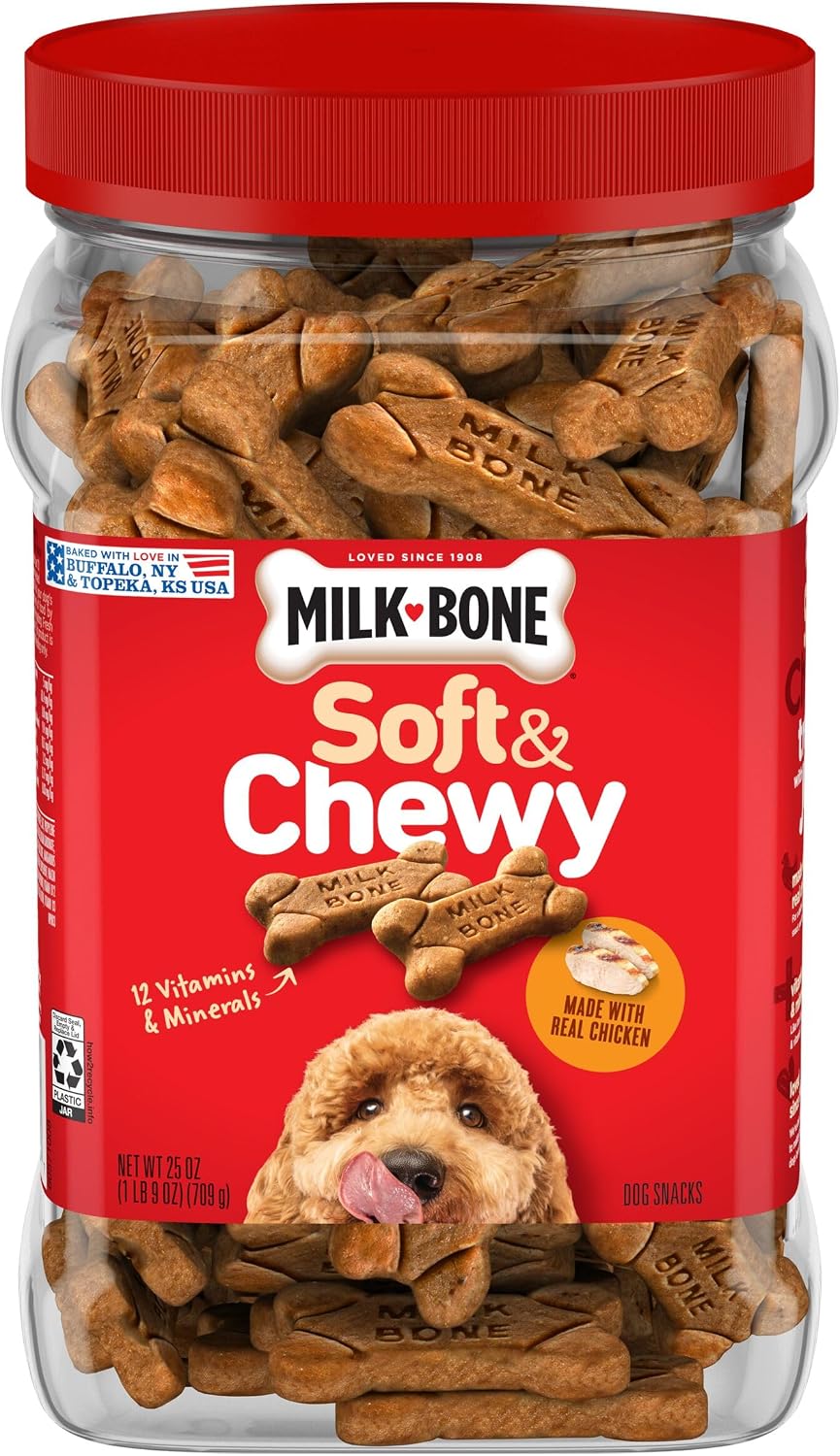Milk-Bone Soft & Chewy Mini's Dog Training Treats, 18 oz Canister