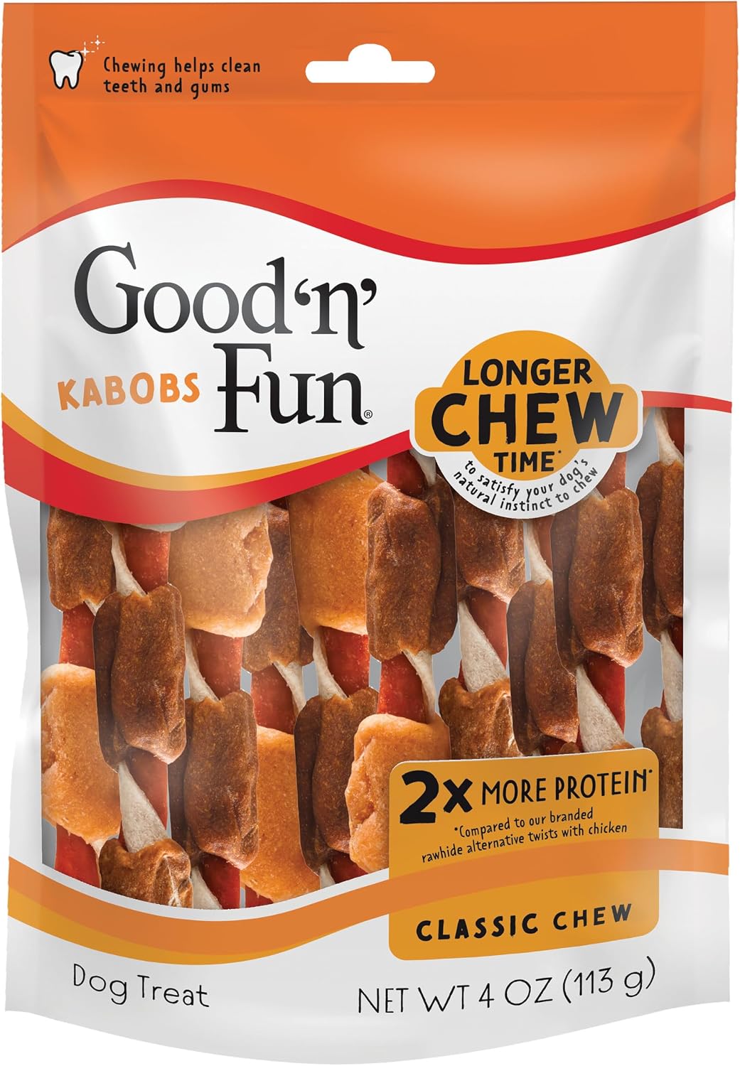 Good 'n' Fun Kabobs Long-Lasting Dog Treat Made With Real Protein, 48 oz