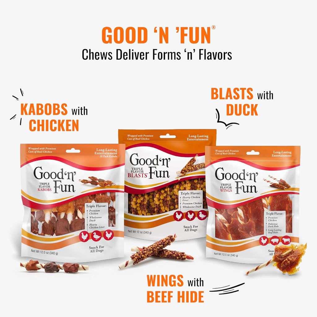 Good 'n' Fun Kabobs Long-Lasting Dog Treat Made With Real Protein, 48 oz